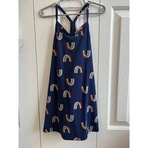 Hanna Andersson Navy Blue Retro Rainbow UVA/UVB Blocking Dress w/ Shorts Size 5